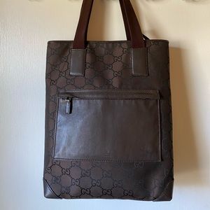 SOLD Gucci pocket canvas tote bag